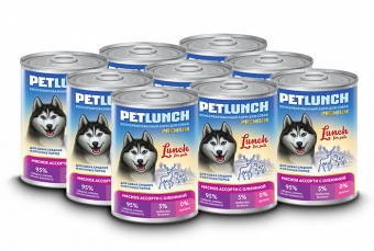 LUNCH FOR PETS Мясное ассорти с олениной в желе, для собак 400гр