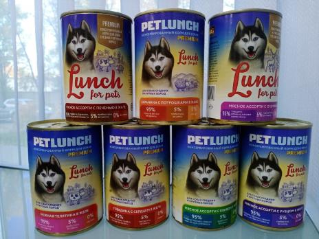 LUNCH FOR PETS для собак Микс, упаковка 7шт по 400гр