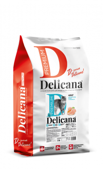 Сухой полнорационный корм Delicana для взрослых кошек с кроликом