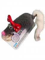Игрушка для Кошек "Мышь-милаха серая с норковым хвостом" МИККИ GoSi