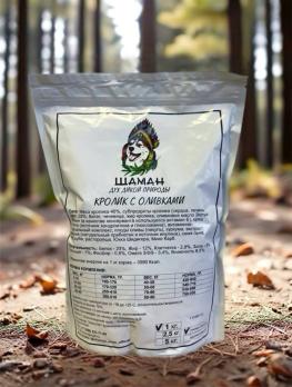 Корм для собак SHAMAN Дух Дикой Природы Кролик с оливками беззерновой, холистик